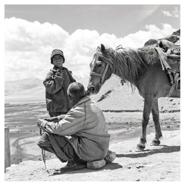 twee mannen en een paard