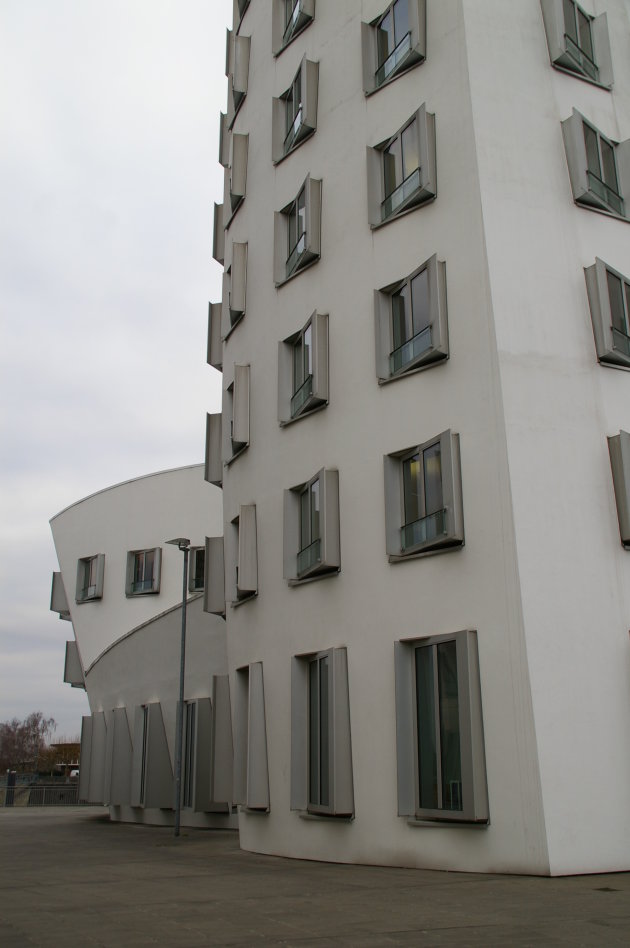 Detail van het witte Gehrygebouw