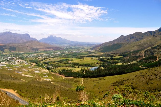 Uitzicht op Franschhoek