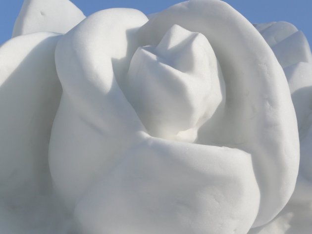 Detail van een sneeuwsculptuur