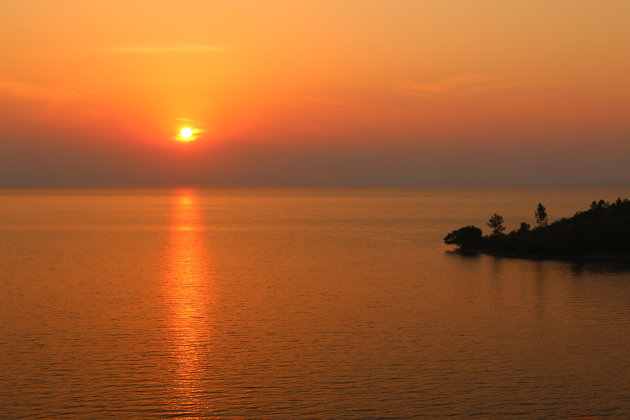 Zonsondergang, Lake Kivu