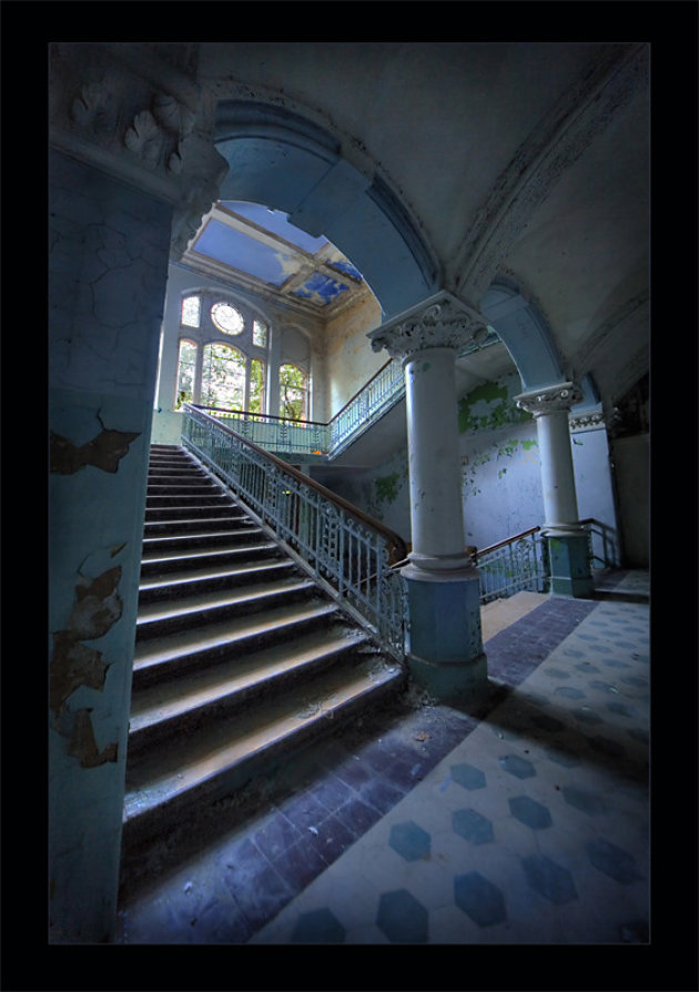 blue stairs