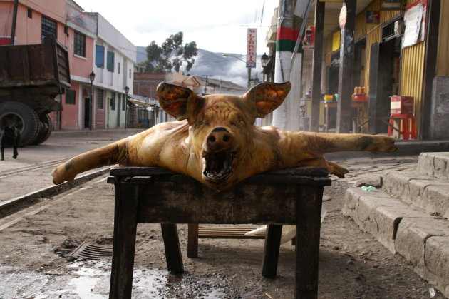 Lekkernij op straat in Ecuador