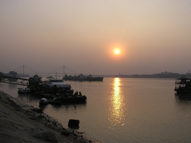 Sunset on Hooghly river Kolkata