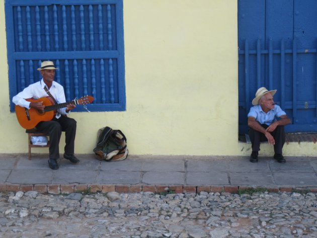 A Cuban singing in the street in Trinidad