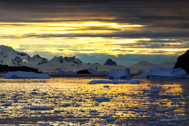 Avondlicht op Antarctica