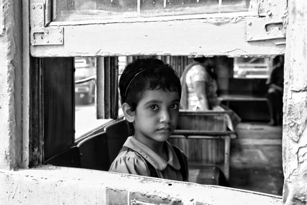 In de oude tram van Kolkata