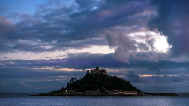 Wachten tot het eb is bij St Michael's mount