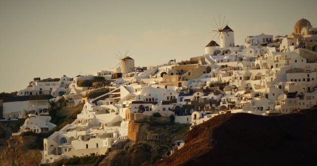 Oia als de avond valt