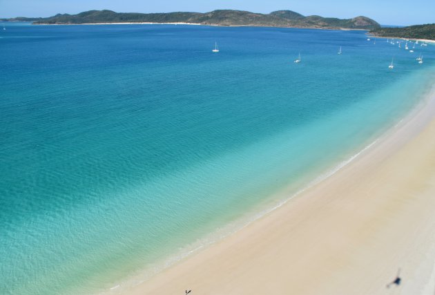 Landen op Whitehaven Beach