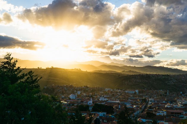 Zonsondergang Sucre, Bolivia