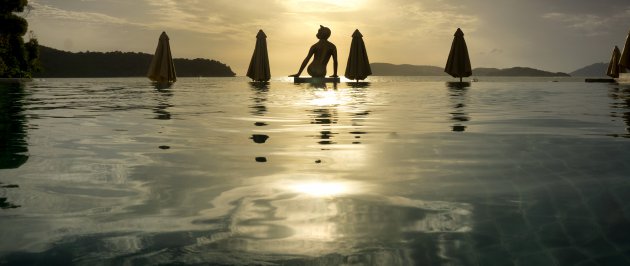 infinity pool sunset