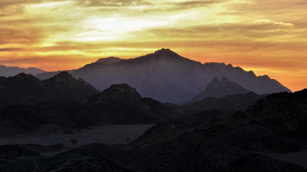 Genieten van de zonsondergang.