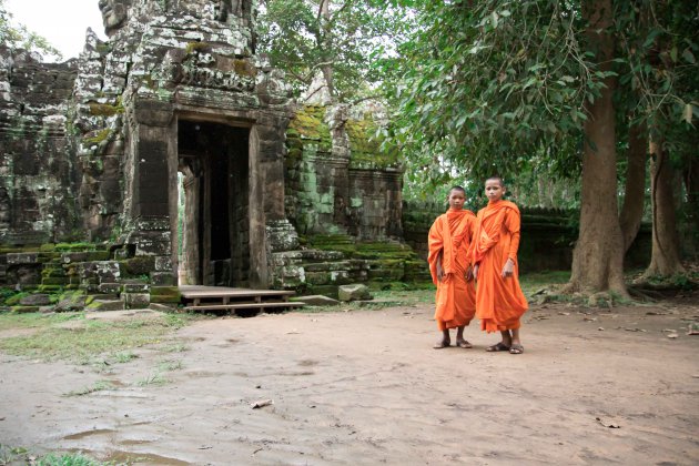 Jonge monnikken in Angkor Wat