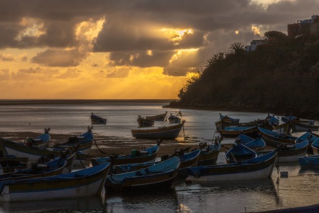 Moulay Bousselham tijdens zonsondergang