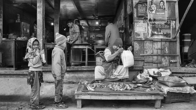 The butcher and the roti seller