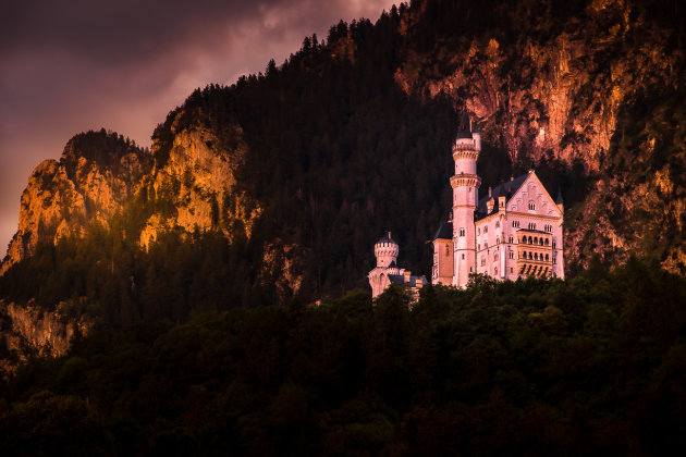 Neuschwanstein by Sunset