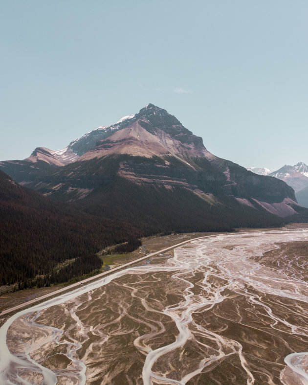 Icefields Parkway van bovenaf