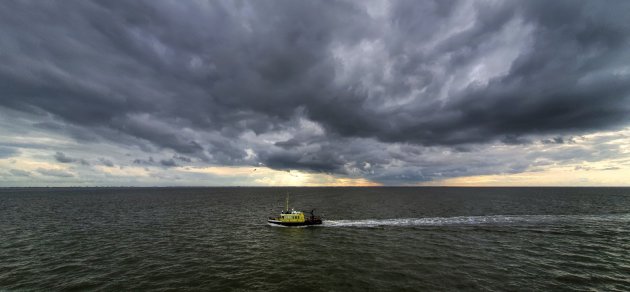 Bootje op de Waddenzee