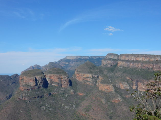 De indrukwekkende Three Rondavels in de Blyde River Canyon