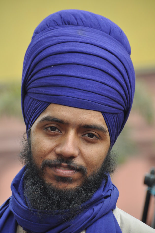 Een Sikh in blauw