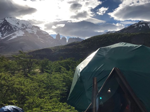 Wandelen vanuit het Ecocamp in Patagonië