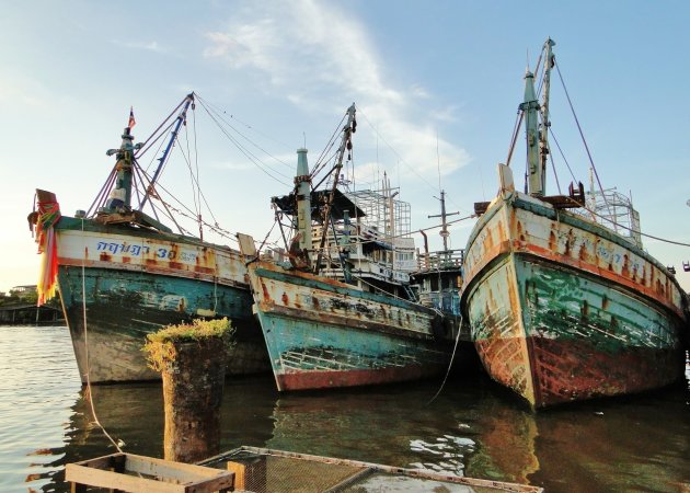 Oude Thaise vissersboten.