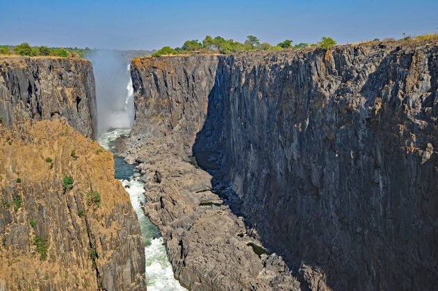 Victoria Falls zonder water in november 2019