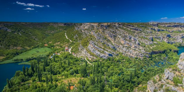 Uitzicht op het Krka nationaal park