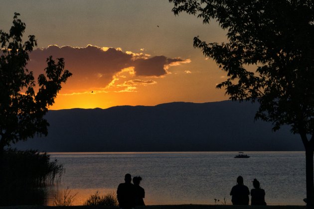Sunset Ohrid lake