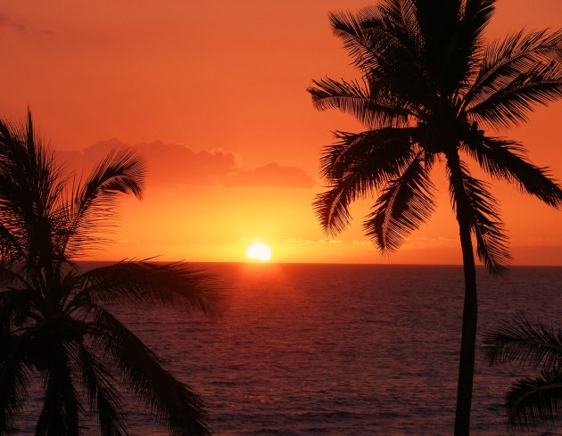 Zonsondergang, Maui, Hawaii