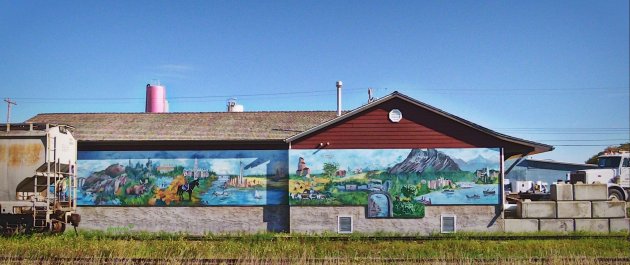 Mural achter de Bashaw Grain Elevator