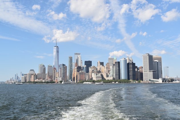 Uitzicht op de skyline van Manhattan