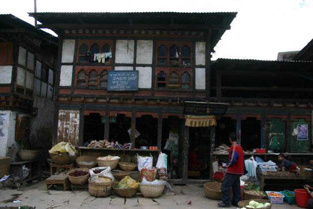 Groenten winkelje in Thimphu