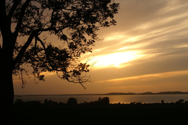 Zonsondergang over de Bodden