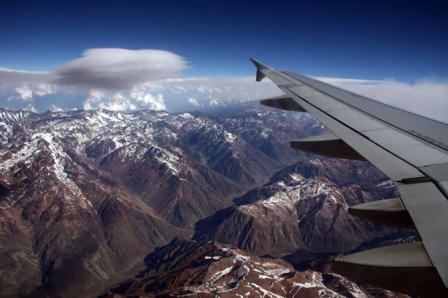 vliegen boven de Andes
