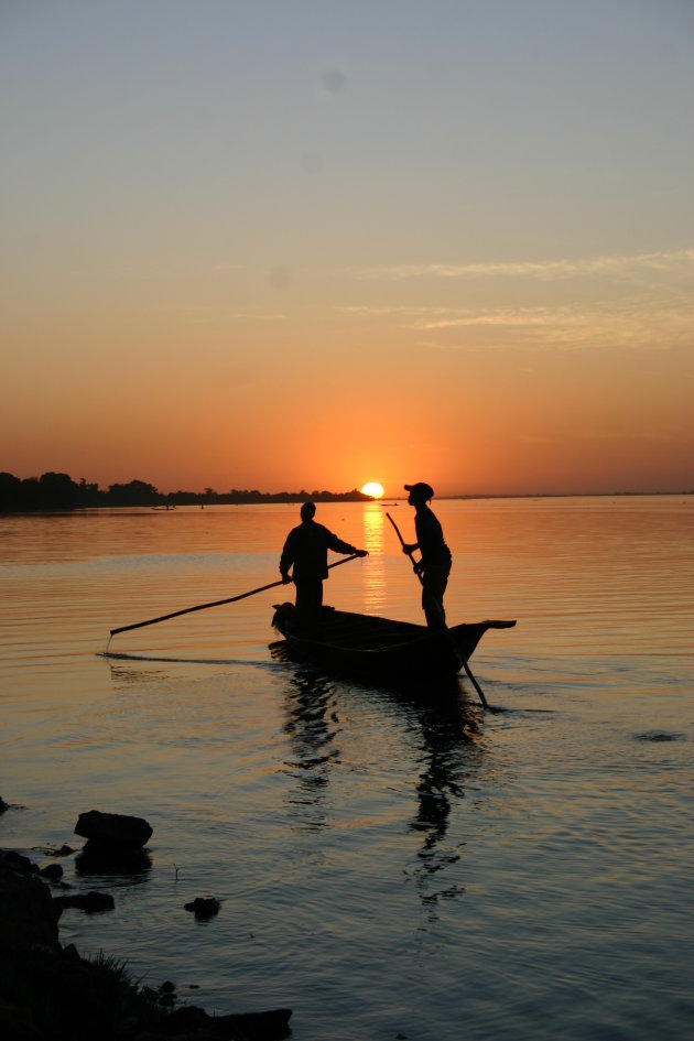 zonsondergang bij Segou aan de NIger