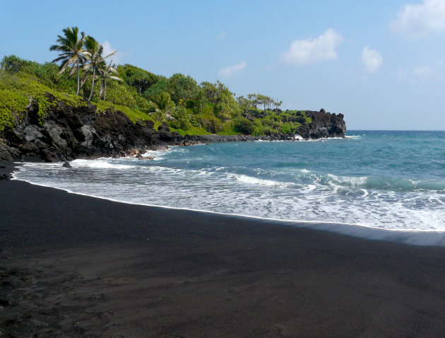 Black sand beach