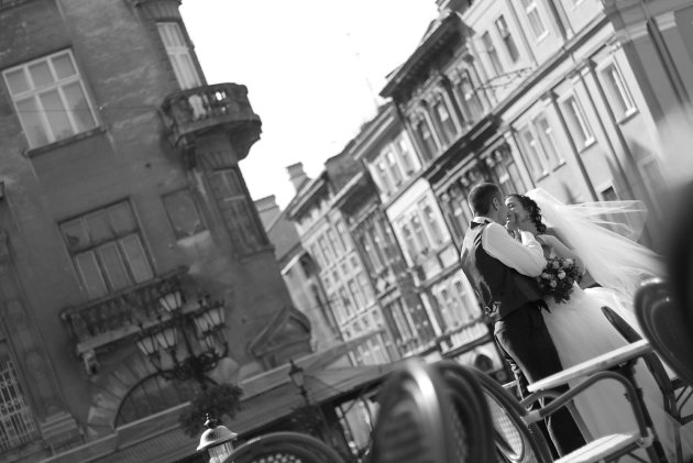 wedding at a old town