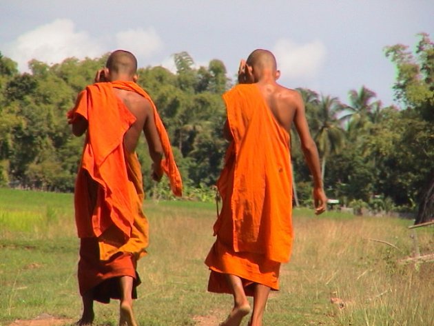 Monks in the field