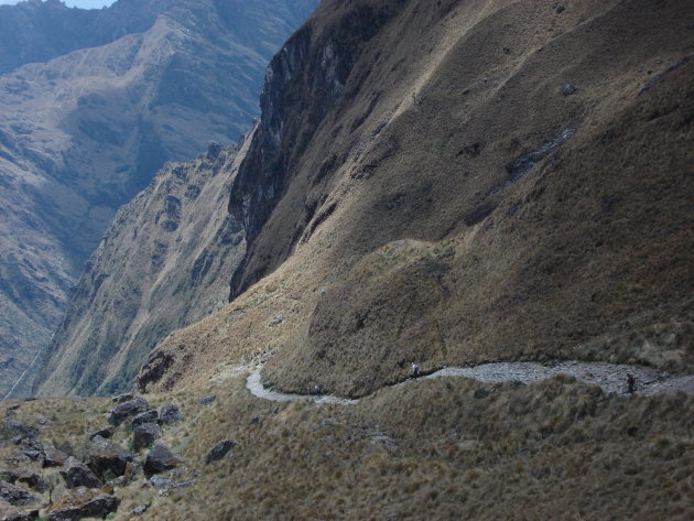 Trappen lopen tijdens Inca Trail