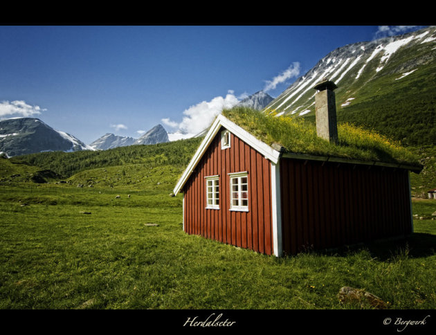 Clear Sky, Green Land, Red House