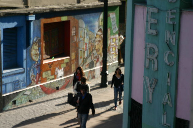 Straatbeeld in Santiago