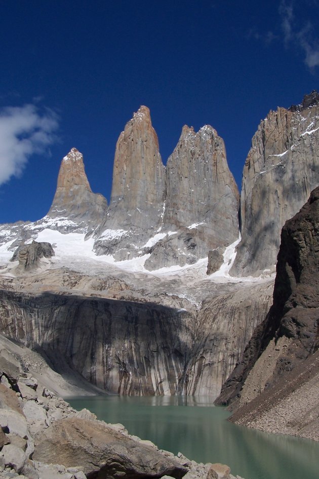 Prachtig weer bij de beroemde Torres, Torres del Paine