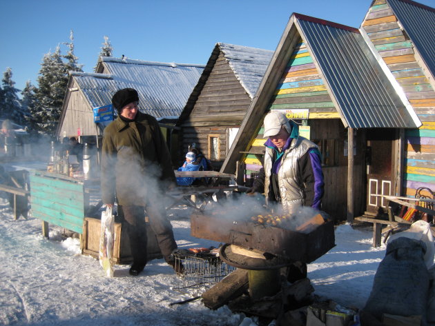 barbeque op de apres-ski