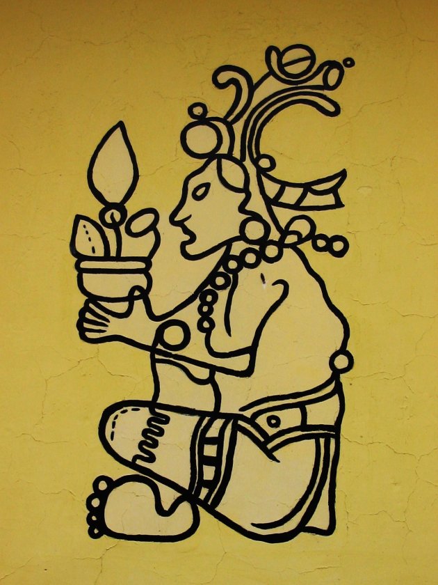 Muurschildering met de kracht van Maya