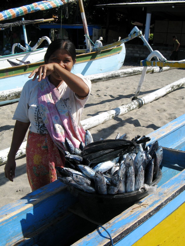 Vissersvrouw op Senggigi