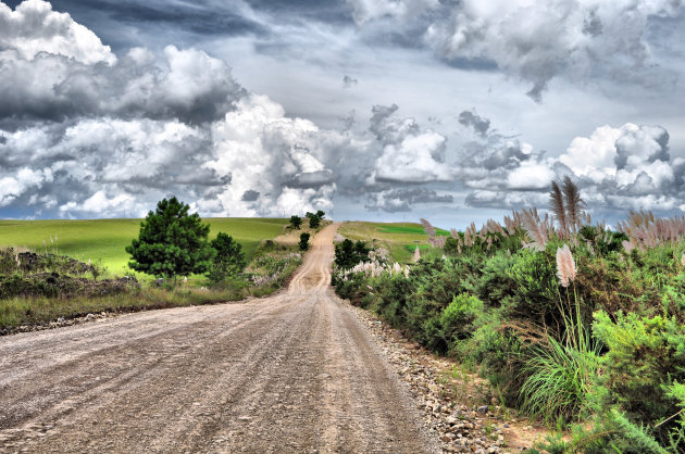 Onverharde weg in Rio Grande do Sul, Brazilië