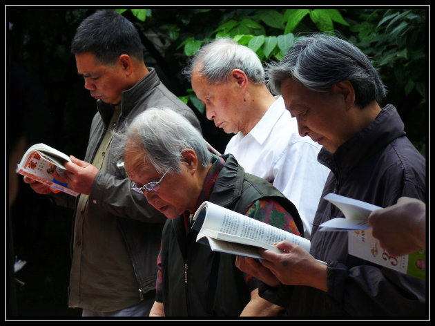 Chengdu, lezen in het Volkspark