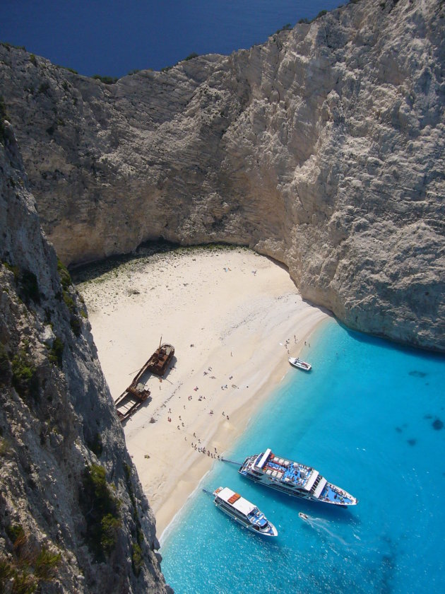 De beroemde baai van het eiland Zakynthos